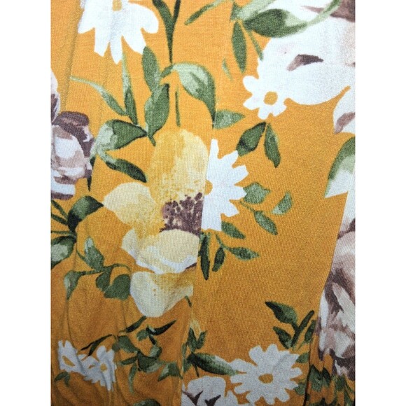 Torrid Super Soft Knits Yellow Floral Short Sleeve Blouse Sz 1 - Picture 2 of 3